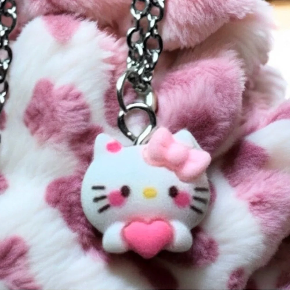 Hello Kitty Pink and Silver Charm Jewelry Sanrio